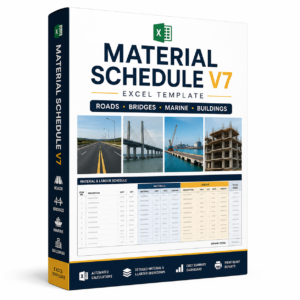Material Schedule V7 — Excel Template for Roads, Bridges, Marine & Buildings